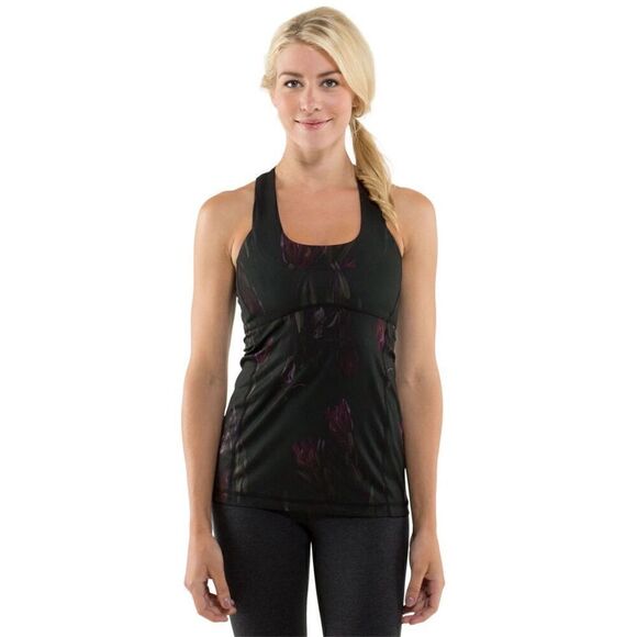 lululemon athletica Tops - Lululemon Scoop Neck Tank Midnight Iris Multi /‎ Black See Measurements